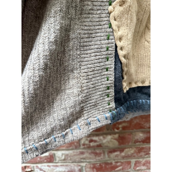 AS‎ IS Crispina FFrench Designs OS Handmade Patchwork Art-to-Wear Hoodie Sweater - Picture 7 of 16